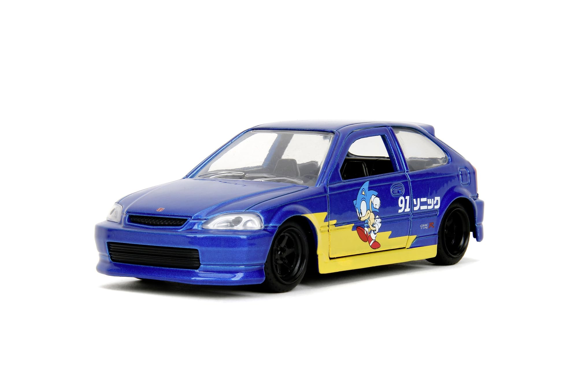 Jada Toys Sonic The Hedgehog Car Honda Civic Type-R 1997 (13.5 cm